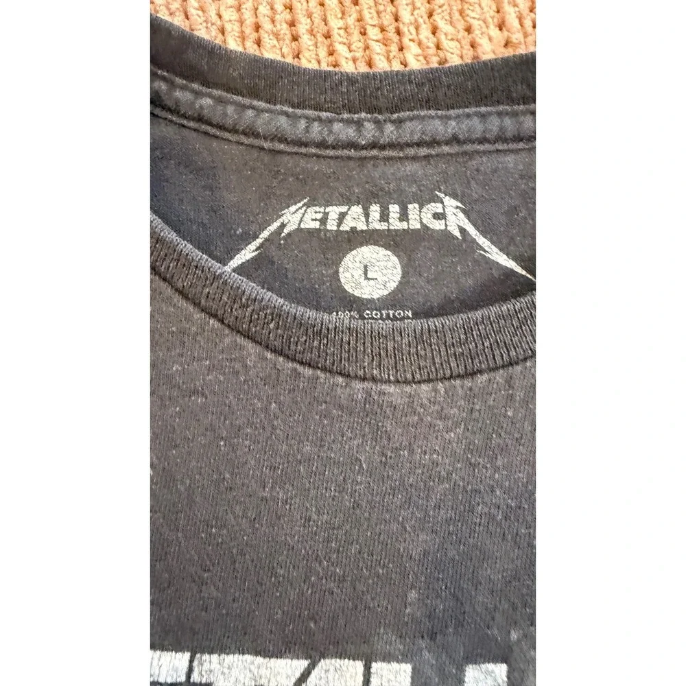 Metallica Black Album Snake Graphic T-Shirt Mens Large Black 100% Cotton Tee
